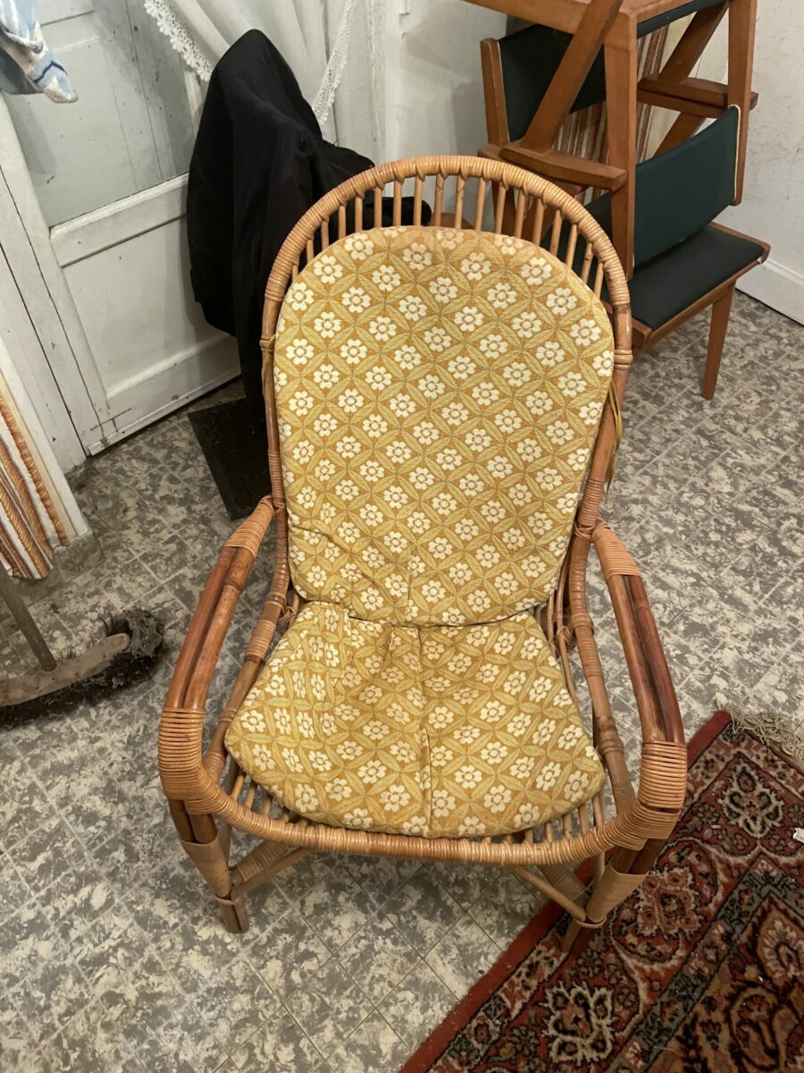 5 fauteuils en Osier rotin Années 60/70