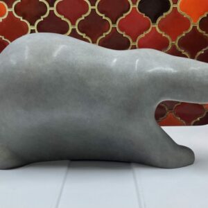 ours en bronze rare patine grise