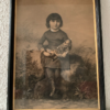 Superbe dessin la jeune fille à la poupée signé J Meissner