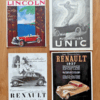 Lot anciens cartons publicitaires automobile Renault - Lincoln - Unic