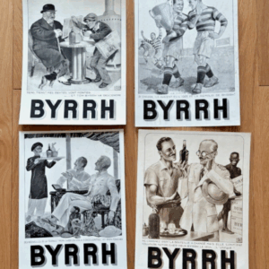 Lot anciens cartons publicitaires Byrrh