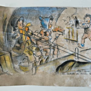 Ancien dessin signé Germaine Bouret : Original