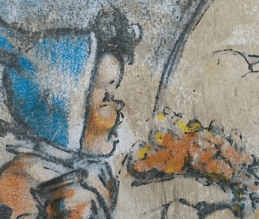 Ancien dessin signé Germaine Bouret : Original – Image 6