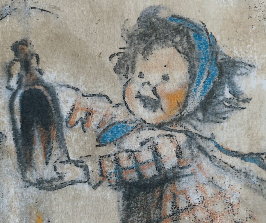 Ancien dessin signé Germaine Bouret : Original – Image 7