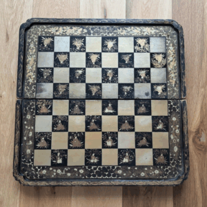 Ancien plateau jeu d'échec et backgammon chinois XIXe