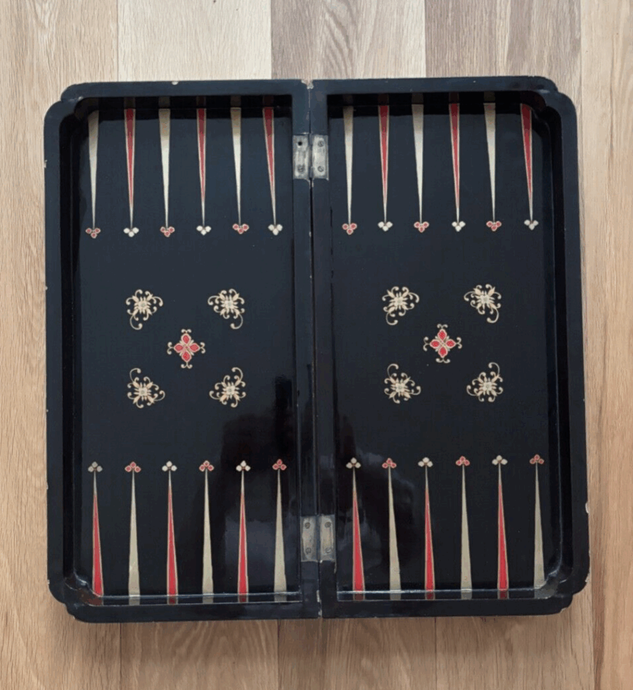 Ancien plateau jeu d'échec et backgammon chinois XIXe – Image 2