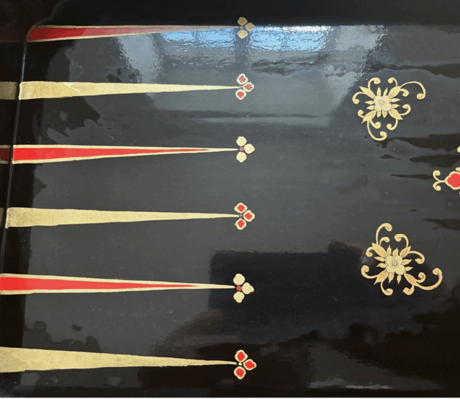 Ancien plateau jeu d'échec et backgammon chinois XIXe – Image 4