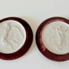 Ancien bas reliefs en biscuit "jour et nuit" d'après Thorvaldsen fin XIXe - deb XXe