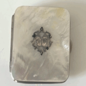 Ancien Porte Monnaie Aumônière Nacre, Argent et Métal Argenté