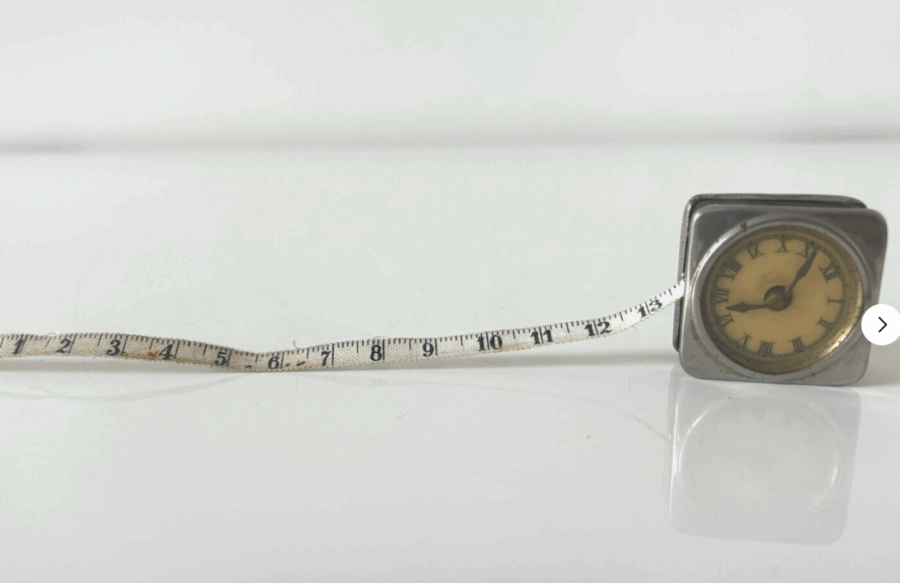 Rare ancien metre de couturière en forme de montre Deb XXe – Image 4