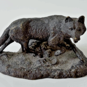 Petit bronze d'un loup signé Mene : Fin XIXe Déb XXe