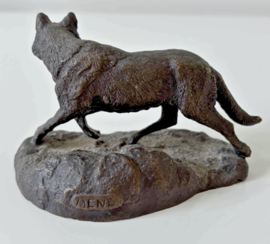 Petit bronze d'un loup signé Mene : Fin XIXe Déb XXe – Image 2